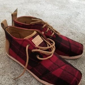 Red black plaid toms booties venice collection 8